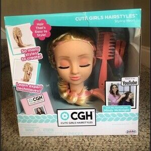 Cute Girl Hairstyles CGH Straight Blond Styling Head 20pc NEW NIB